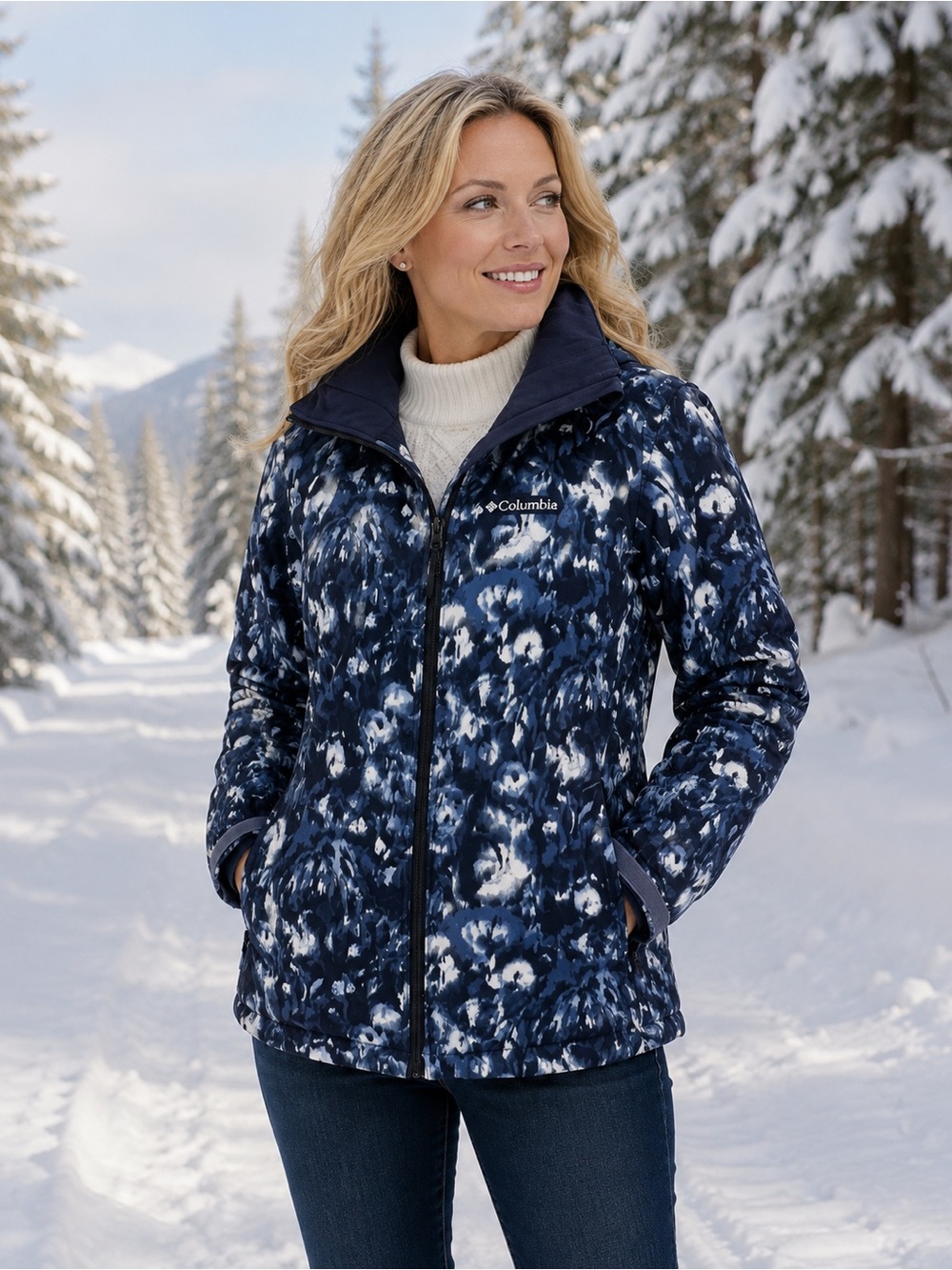 New Women's Columbia Whirlibird IV Interchange Jacket Sz M Navy Nocturnal
